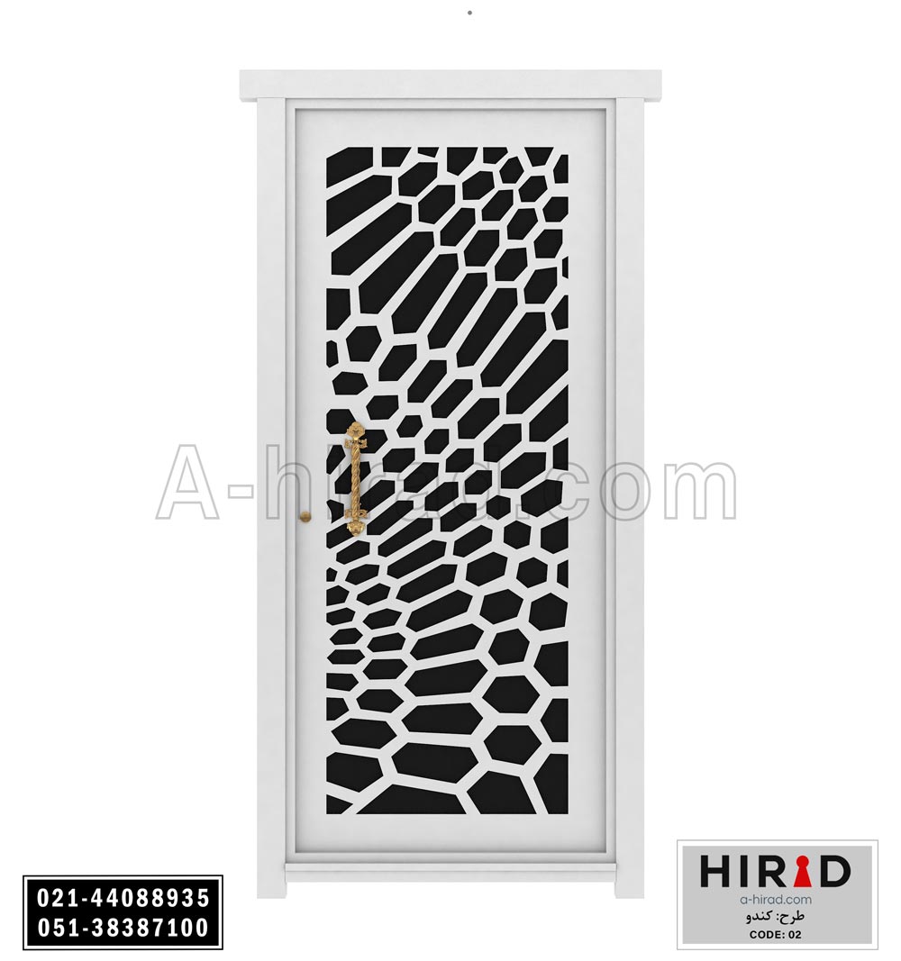 درب فلزی لیزری تک لنگه هیراد کد 1002 عرض 108 ارتفاع 223 